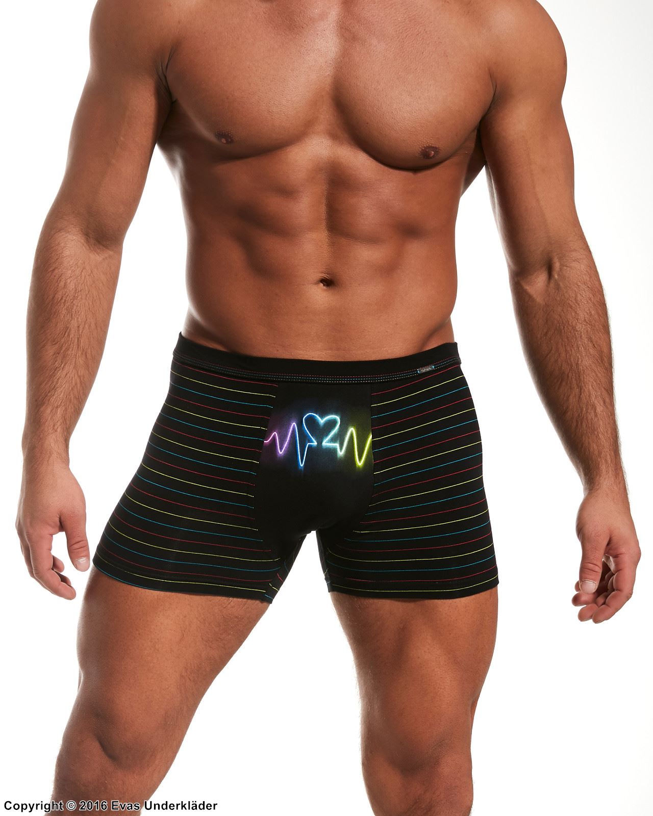 Boxershorts, hjerte, horisontale striper